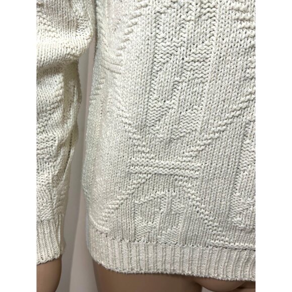 Body Equip Men’s Sweater Vtg M Cream Textured Geometric Pattern Pullover USA - Picture 12 of 16
